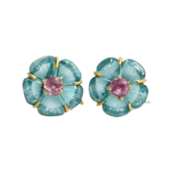 Gemstone Carved Flowers (SS073)