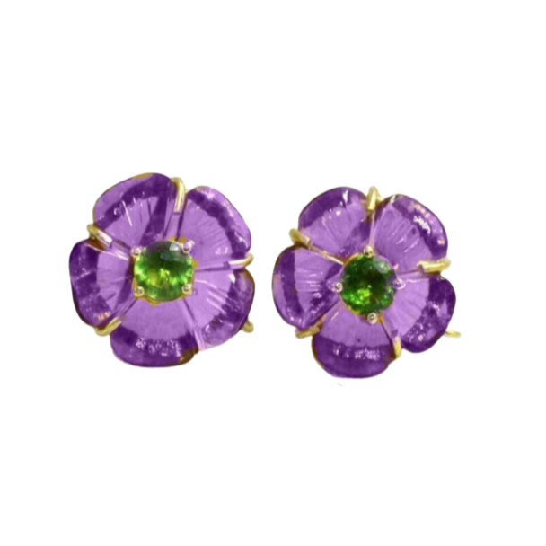 Gemstone Carved Flowers (SS076)