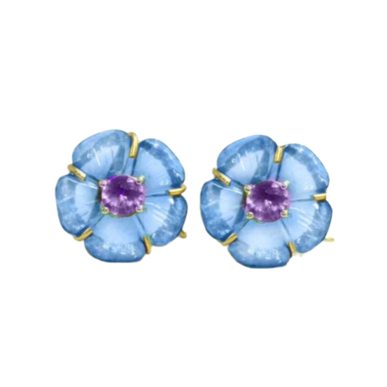 Gemstone Carved Flowers (SS077)