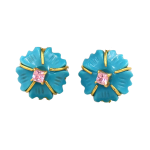 Gemstone Carved Flowers (SS075)
