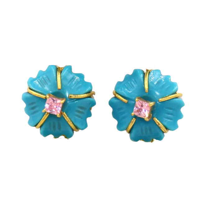 Gemstone Carved Flowers (SS075)