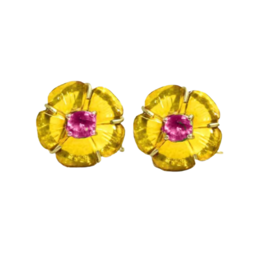 Gemstone Carved Flowers (SS079)